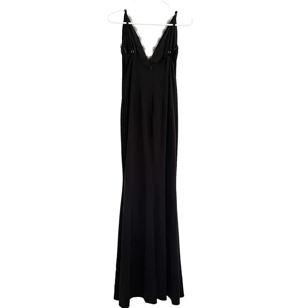 Katie‎ May Saylor Feathered V-Neck Gown Black - Picture 6 of 8